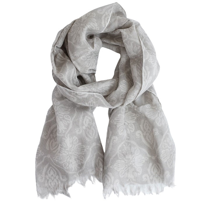 aoneco(アオネコ) シルク混 ダマスク柄 ストール [ca025] レディース 革製品を手がけるwajiさんの保護猫プロジェクト ネコ 猫 絹屋 きぬや スカーフ 薄手