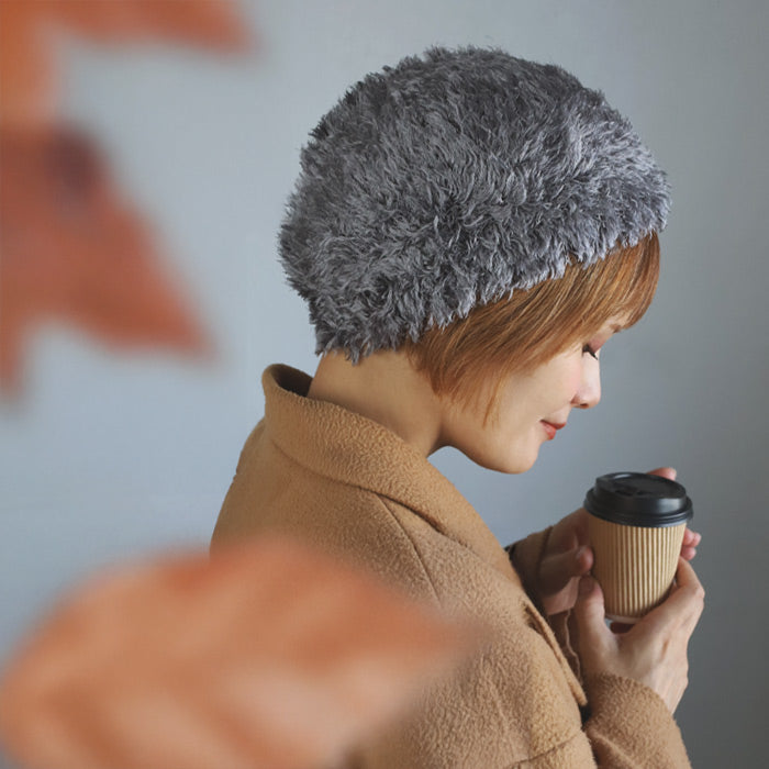 Hasegawa Silk Fur Knit Cap for Women [CA0726] Hasegawa Shoten Silk Brand Watch Hat