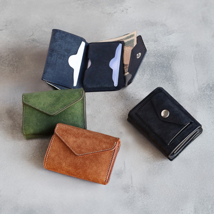 CRAMP Pueblo Leather Compact Bifold Wallet for Men and Women [CR-170PB] 