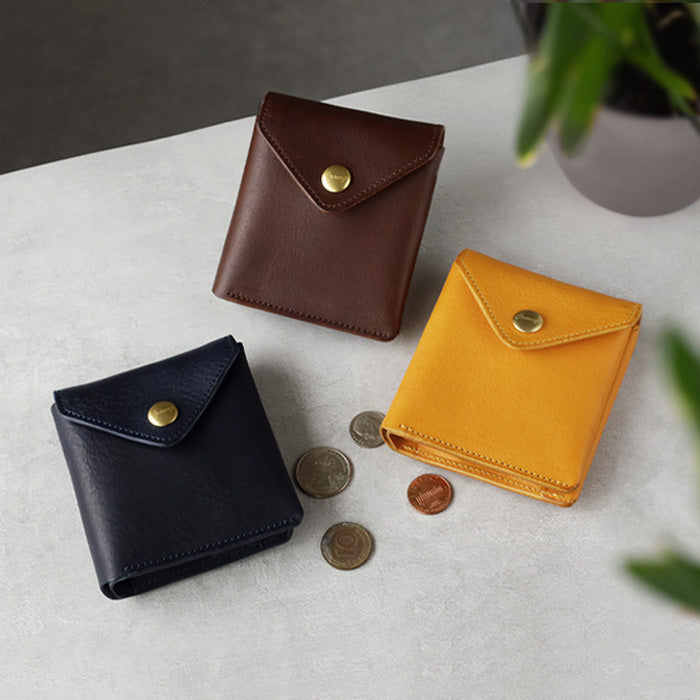 7 colors] CRAMP Shrink Leather Garcon Bi-fold Wallet (with coin