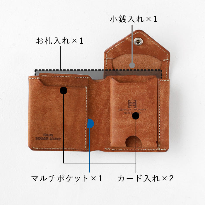 CRAMP (Cramp) Pueblo Leather Slim Wallet, Bifold Wallet for Men and Women [CR-175PB]