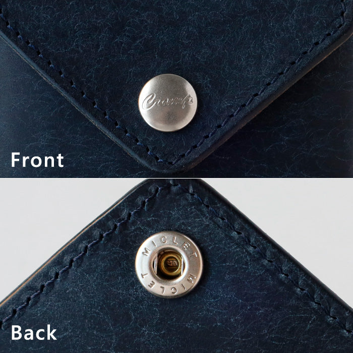 [從 5 種顏色中選擇] TSUKIKUSA 緊湊型雙折錢包（帶零錢包）[Aoi-coin] [MW-1] 