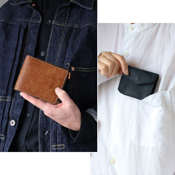 CRAMP Pueblo Leather Detachable Coin Case Bi-fold Wallet for Men and Women [CR-601] Taito-ku, Tokyo Leather Wallets Leather Accessories Brand 