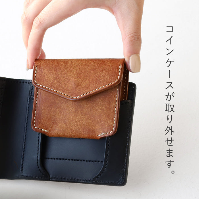 CRAMP Pueblo Leather Detachable Coin Case Bi-fold Wallet for Men and Women [CR-601] Taito-ku, Tokyo Leather Wallets Leather Accessories Brand 