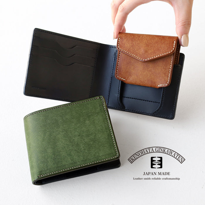 CRAMP Pueblo Leather Detachable Coin Case Bi-fold Wallet for Men and Women [CR-601] Taito-ku, Tokyo Leather Wallets Leather Accessories Brand 