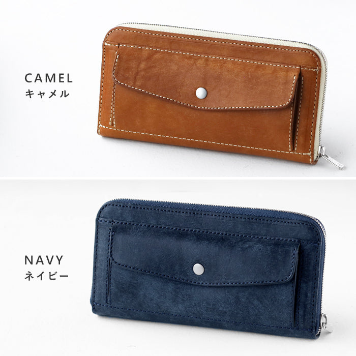 CRAMP Pueblo Leather Long Wallet Round Zipper Men's Women's [CR-604] Taito-ku, Tokyo Leather Wallet Leather Accessories Brand 