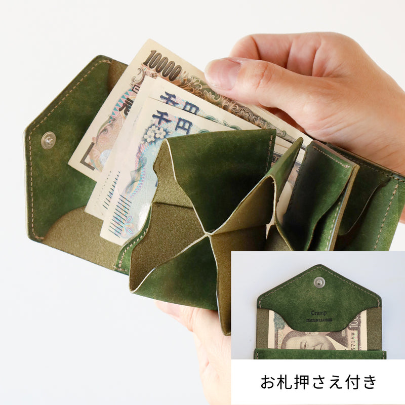 CRAMP (クランプ) プエブロレザー アコーディオン コンパクトウォレット 二つ折り財布 [CR-610] 東京都 台東区 革財布 革小物 ブランド