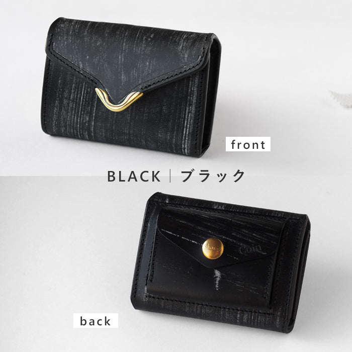 CRAMP UK Bridle Leather Compact Bifold Wallet (with Coin Purse) with Brass Hardware for Men and Women [CR-920] Taito Ward, Tokyo Leather Wallets and Accessories Brand 