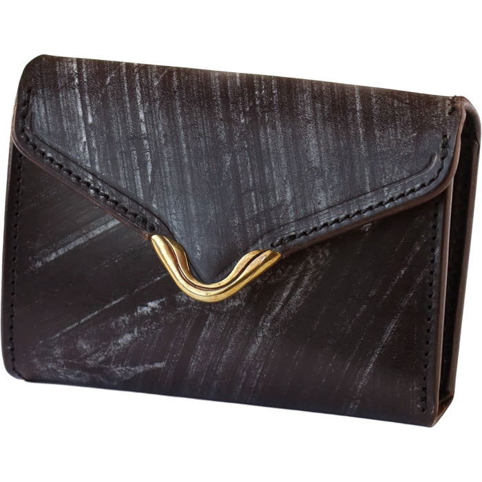 CRAMP UK Bridle Leather Compact Bifold Wallet (with Coin Purse) with Brass Hardware for Men and Women [CR-920] Taito Ward, Tokyo Leather Wallets and Accessories Brand 