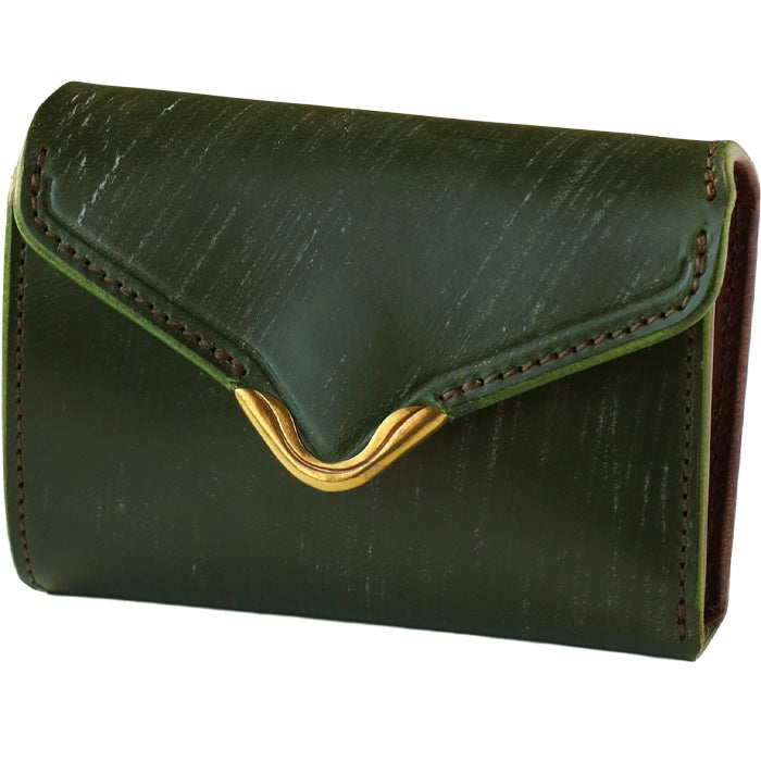 CRAMP UK Bridle Leather Compact Bifold Wallet (with Coin Purse) with Brass Hardware for Men and Women [CR-920] Taito Ward, Tokyo Leather Wallets and Accessories Brand 