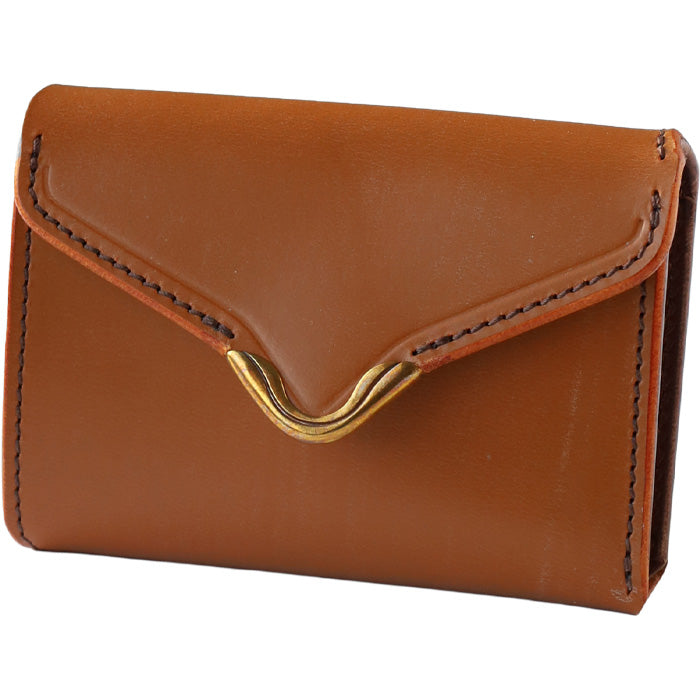 CRAMP UK Bridle Leather Compact Bifold Wallet (with Coin Purse) with Brass Hardware for Men and Women [CR-920] Taito Ward, Tokyo Leather Wallets and Accessories Brand 