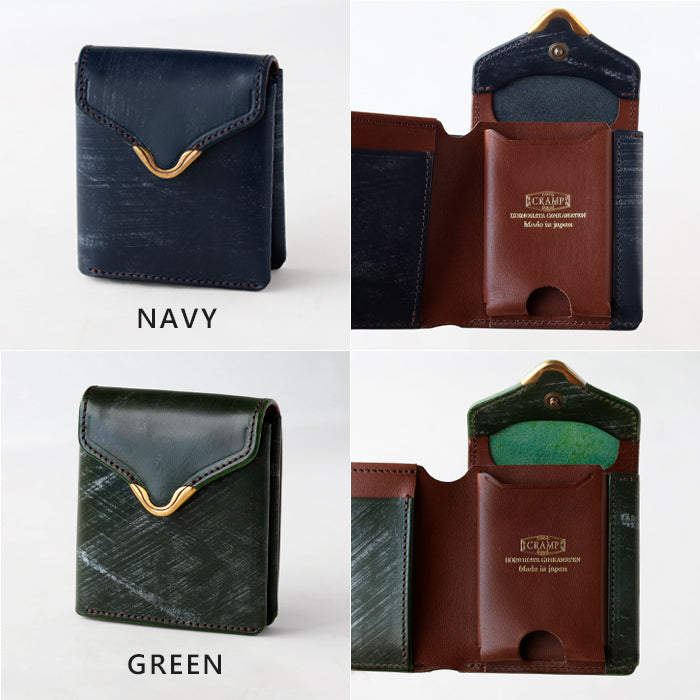 CRAMP (Cramp) UK Bridle Leather Trifold Wallet (with coin purse) Brass Hardware Men's &amp; Women's [CR-928] Leather Wallet &amp; Accessories Brand from Taito-ku, Tokyo
