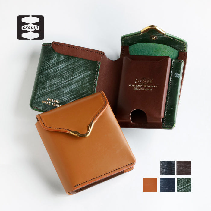 CRAMP (Cramp) UK Bridle Leather Trifold Wallet (with coin purse) Brass Hardware Men's &amp; Women's [CR-928] Leather Wallet &amp; Accessories Brand from Taito-ku, Tokyo