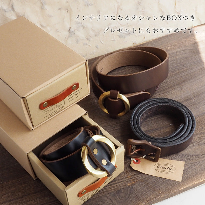 [10 sizes] Dady Benz Leather Standard Belt 40mm Width Cowhide Men's Genuine Leather Black Tanned Leather [DD1212] Taito-ku, Tokyo Belt Brand Founded in 1925
