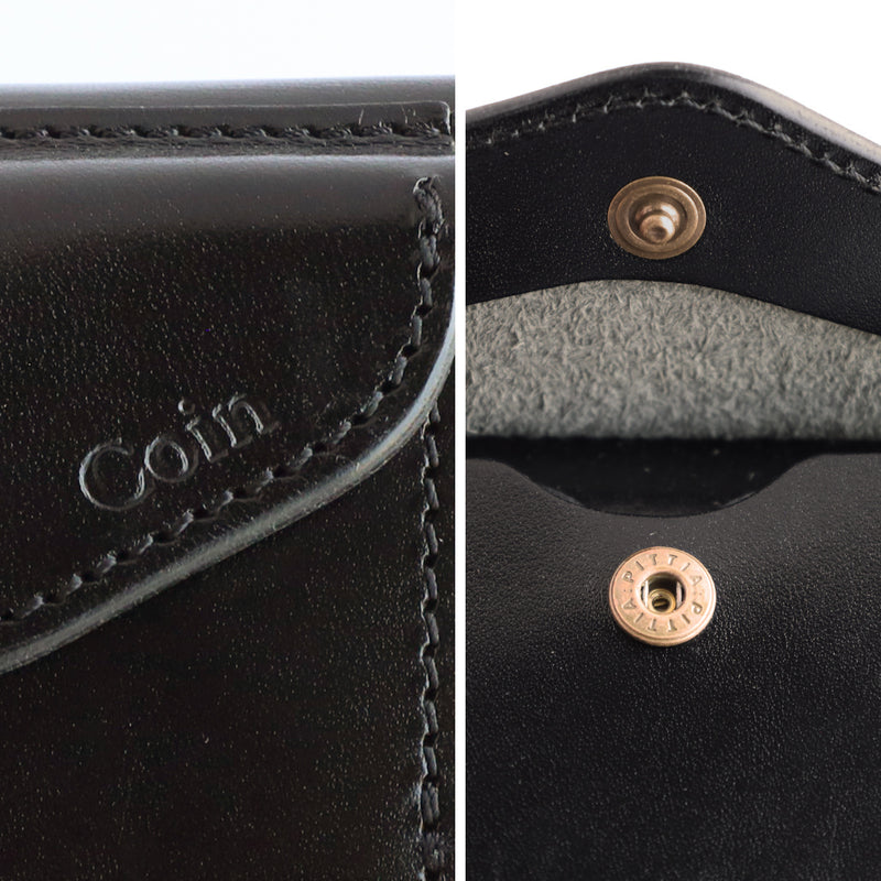 [2 colors] Dual Saddle Pull-Up Genuine Leather Compact Bi-fold Wallet with Coin Pocket, Brass Hardware [DCR-1040] Ikenohata Ginkawa-ten Leather Wallet Brand, Taito-ku, Tokyo