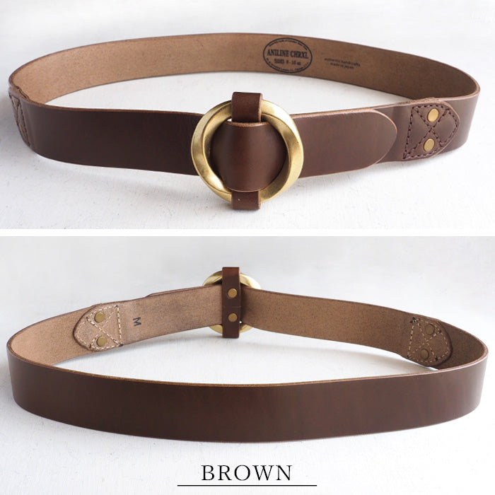 Dady Horween Aniline Chromexcel Leather Ring Belt Men's [DD1056] 