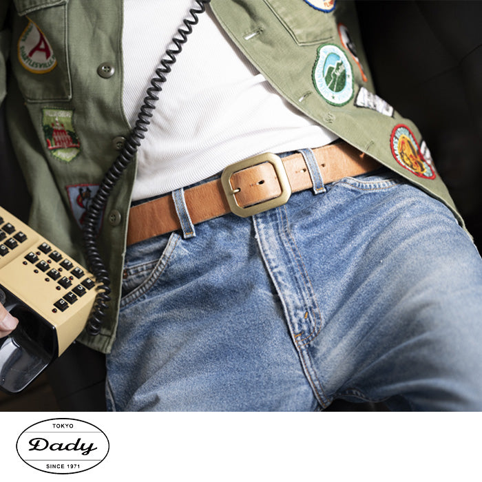 [10 sizes] Dady Bends Leather Standard Belt 40mm Width Cowhide Men's Genuine Leather Black Tanned Leather [DD1212] Taito-ku, Tokyo Belt Brand Founded in 1925