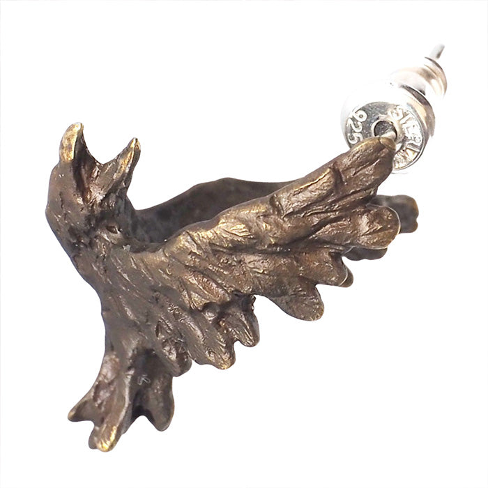 DECOvienya handmade accessories Crow Earrings Gold (Brass) Oxidized finish Single ear [DE-079G]