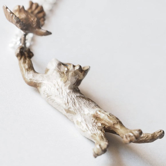 DECOvienya（デコヴィーニャ） 手作りアクセサリー ネコのペンダント シルバー [DE-109]