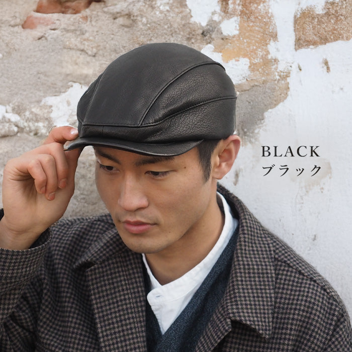 【3色】 革工房PARLEY（パーリィー） ハンチングハット ディアスキン 鹿革 メンズ [DS-20]