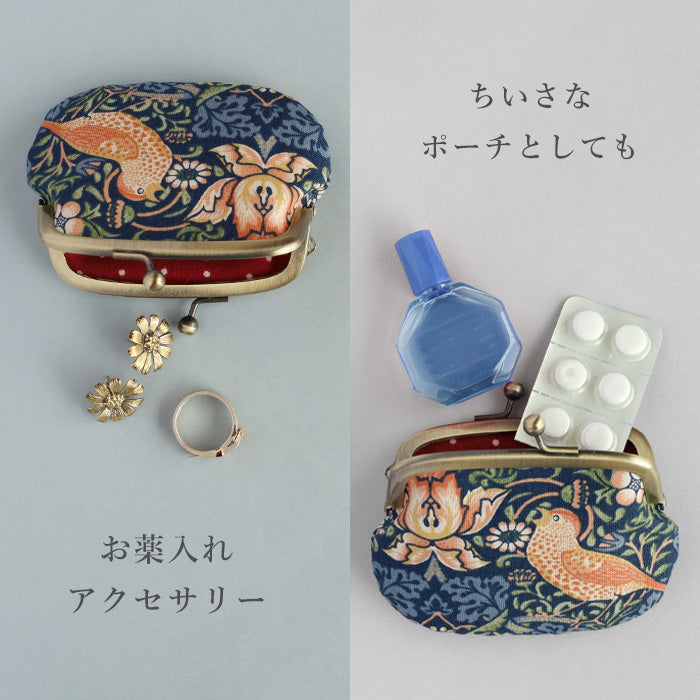 poussette Gamaguchi 2.9 inch "Strawberry thief" Gamaguchi author Daisuke Ogawa's gamaguchi coin purse coin case [g29230001]