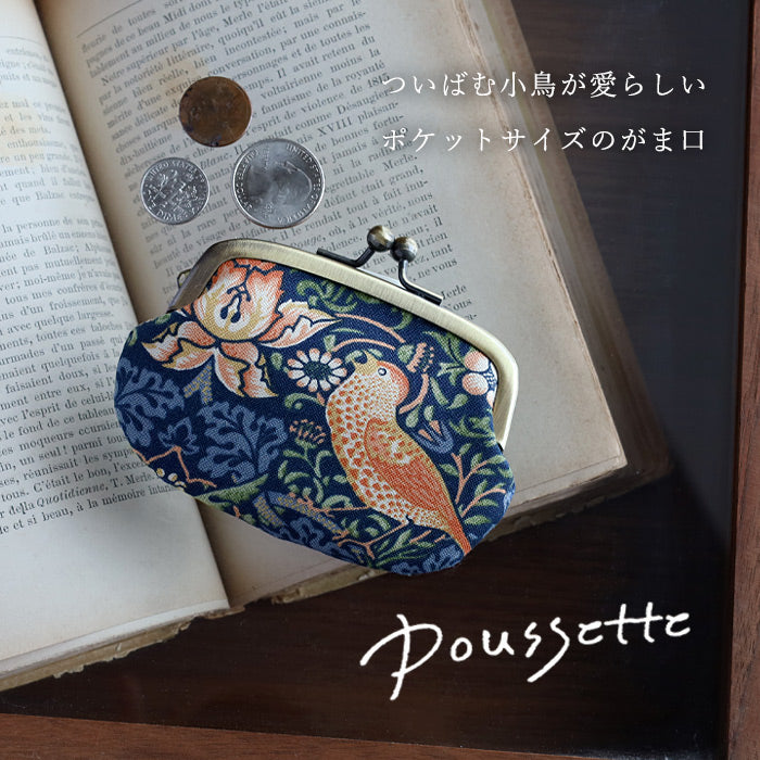 poussette（プセット） がまぐち2.9寸 “いちご泥棒” がま口作家・小川大介さんのガマグチ・がまぐち 小銭入れ コインケース [g29230001]