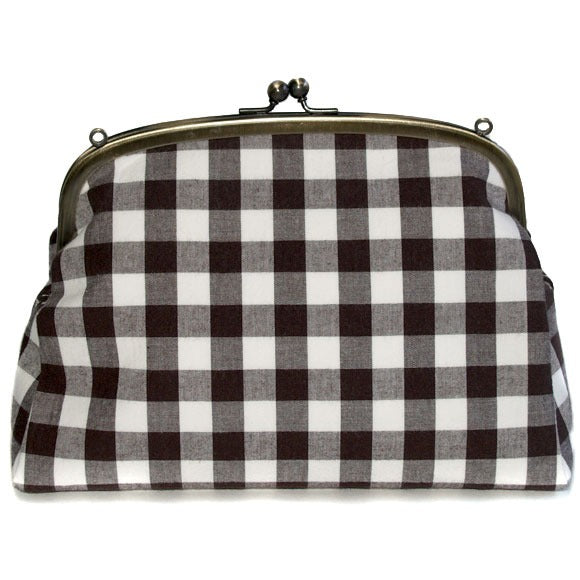 poussette Gamaguchi bag 6.8 inch machitsuki "Gingham Check Choco" [g68070007m] 