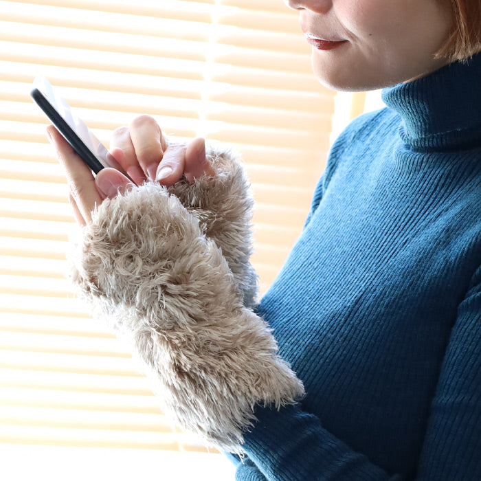 hasegawa（ハセガワ）長谷川商店 シルクファー リストカバー レディース [GL0904] 手袋 ハンドウォーマー 防寒 保湿