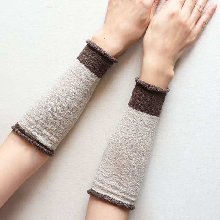 hasegawa（ハセガワ）長谷川商店 エコシルク 手首ウォーマー 2TONE COLOR レディース [GL0927] 長谷川商店 愛知県 一宮市 シルク ブランド手袋 ハンドケア 防寒 保湿