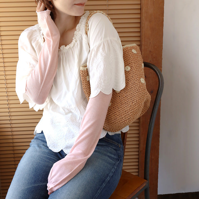 hasegawa (Hasegawa) Hasegawa store silk cotton smooth arm cover ladies [GL1105]
