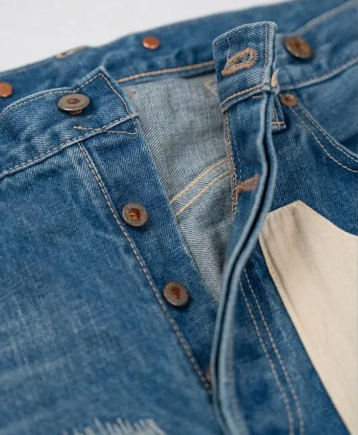 graphzero 13oz Remake Heritage Jeans Patchwork Indigo Used Wash [GZ-13HRJ-PW] Okayama Kurashiki Kojima Jeans Denim Brand