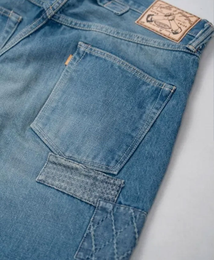 graphzero 13oz Remake Heritage Jeans Patchwork Indigo Used Wash [GZ-13HRJ-PW] Okayama Kurashiki Kojima Jeans Denim Brand