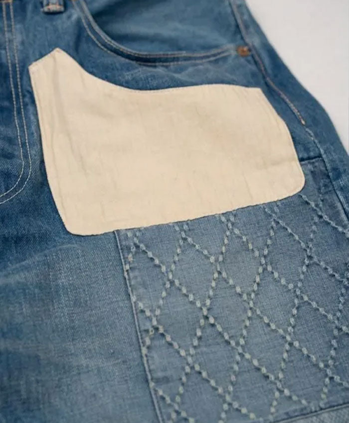 graphzero 13oz Remake Heritage Jeans Patchwork Indigo Used Wash [GZ-13HRJ-PW] Okayama Kurashiki Kojima Jeans Denim Brand