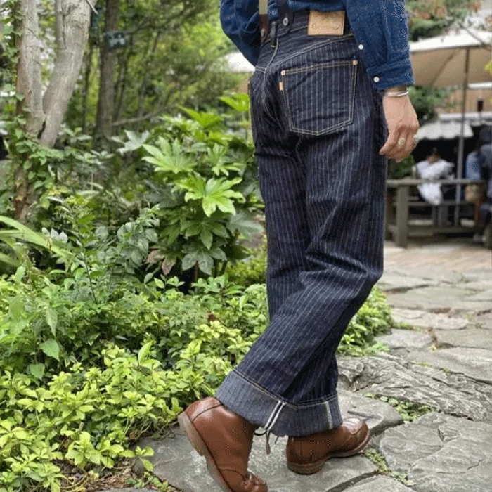 graphzero（グラフゼロ） 16オンスセルビッチ 針抜きヘリンボン ルーズストレートジーンズ ワンウォッシュ メンズ [GZ-16LST-03-HHB-OW]