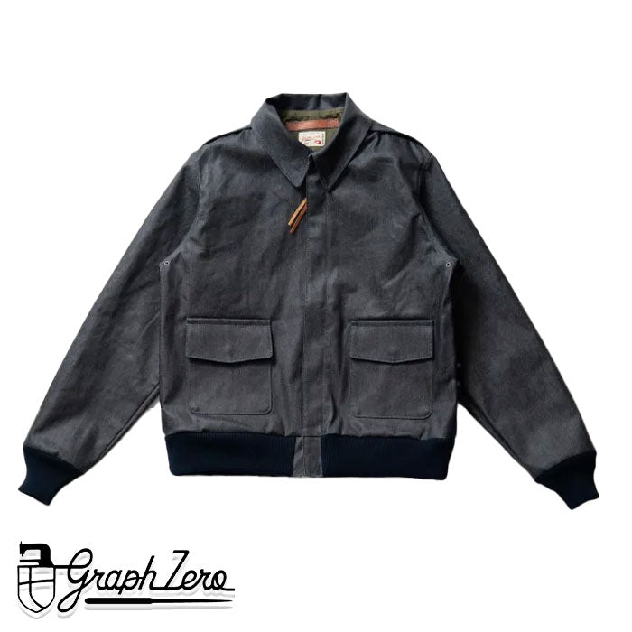 graphzero(グラフゼロ) 11oz コーティングデニム A-2 フライトジャケット 裏地付き [GZ-A2-0712] 岡山 倉敷 児島 ジーンズ デニム ブランド