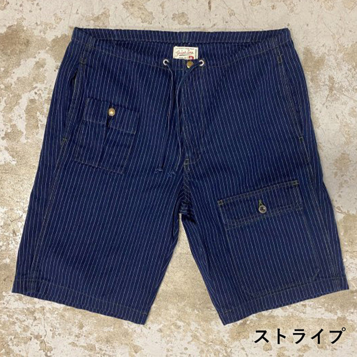 graphzero Battle Dress Denim Shorts Men's Dot Stripe One Wash [GZ-BDSP-0506]