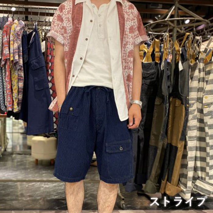 graphzero Battle Dress Denim Shorts Men's Dot Stripe One Wash [GZ-BDSP-0506]