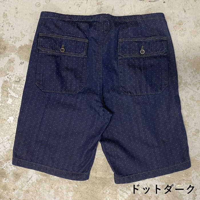 graphzero Battle Dress Denim Shorts Men's Dot Stripe One Wash [GZ-BDSP-0506]