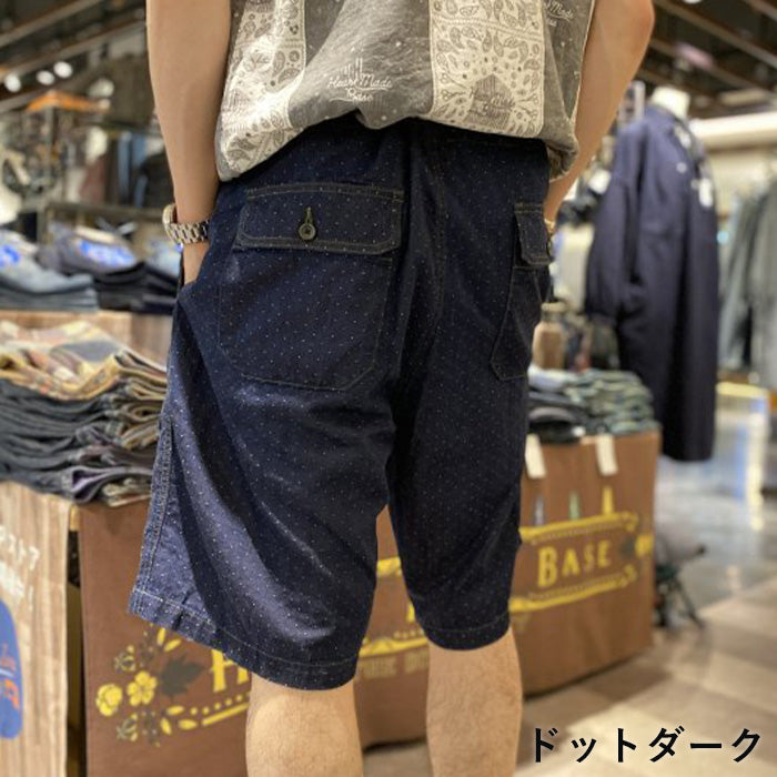graphzero Battle Dress Denim Shorts Men's Dot Stripe One Wash [GZ-BDSP-0506]