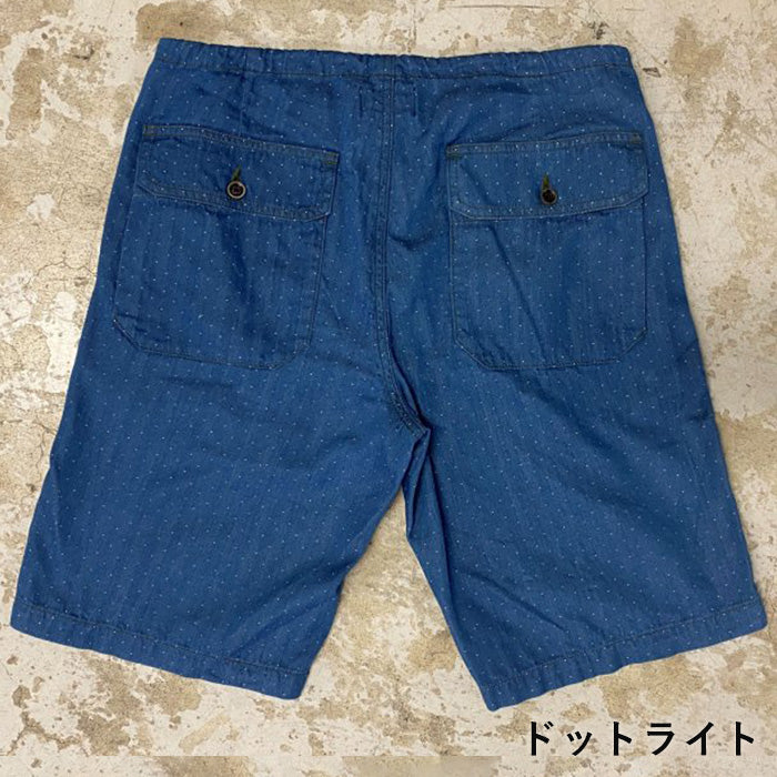 graphzero Battle Dress Denim Shorts Men's Dot Stripe One Wash [GZ-BDSP-0506]