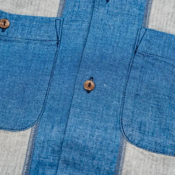 graphzero Bowling Shirt Indigo Short Sleeve Men's Women's Unisex [GZ-BWSS-0606-ID] Okayama Kurashiki Kojima Jeans Denim Brand