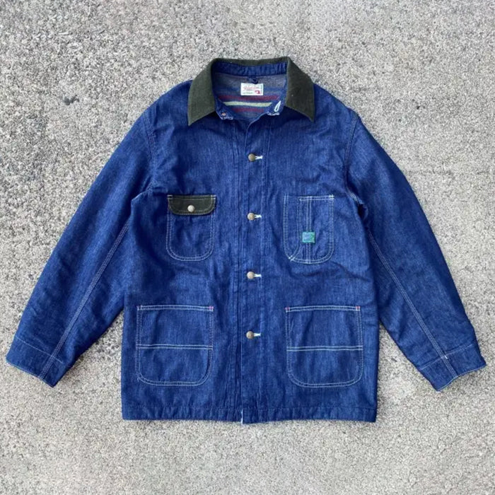 graphzero 10oz denim vintage coverall right twill chore jacket [GZ-CRJ-0511]