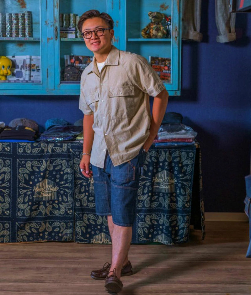 graphzero(グラフゼロ)  ダブルニーショーツ 10ozセルビッチデニム ショートパンツ デニム メンズ [GZ-DKSP-0406]