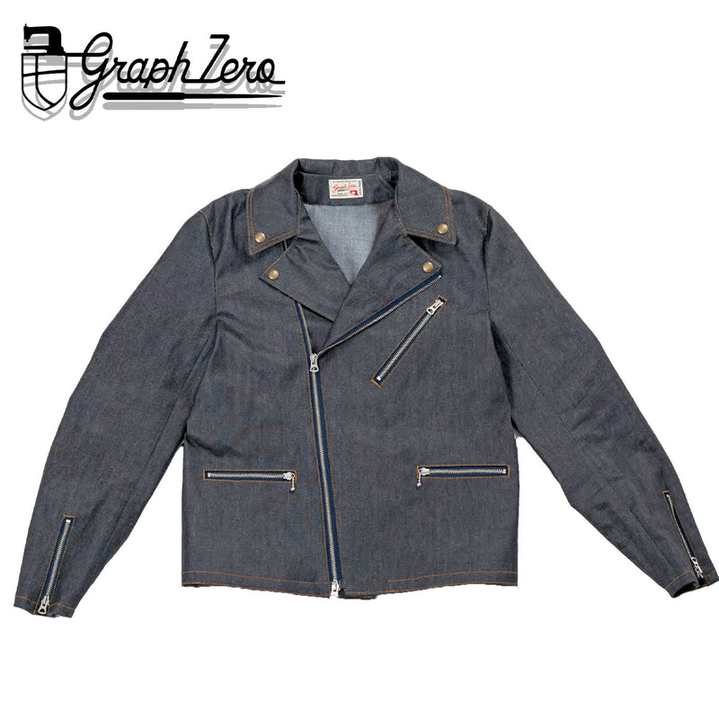 graphzero Double Riders Jacket 12oz Coated Denim [GZ-DWR-0608] Okayama Kurashiki Kojima Jeans Denim Brand