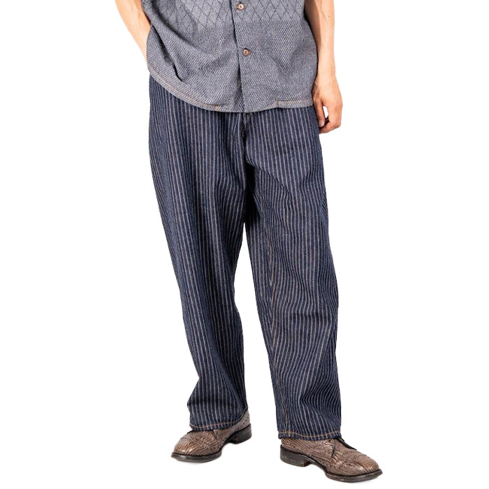 graphzero Easy 5-Pocket Pants 11oz Selvedge Denim Indigo Pin Stripe One Wash Men's Women's Unisex [GZ-E5PK-0604-CST] Okayama Kurashiki Kojima Jeans Denim Brand