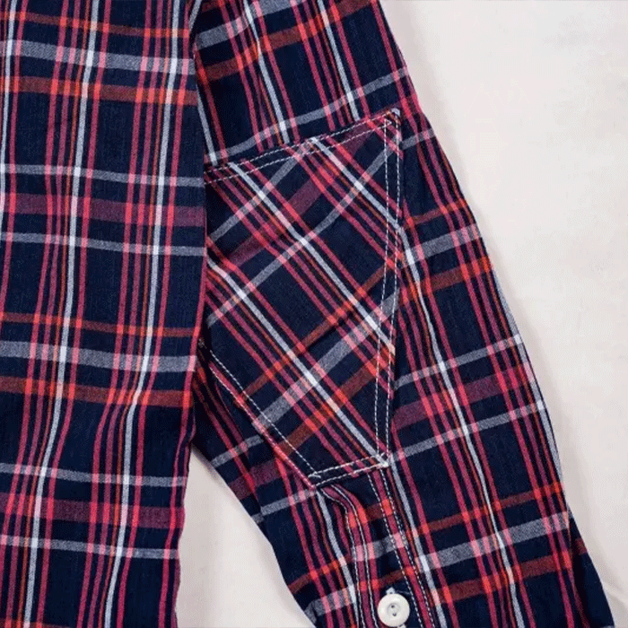 graphzero (グラフゼロ) エルボーパッチ 長袖シャツ レッド メンズ レディース [GZ-ELSL-0603-RED]