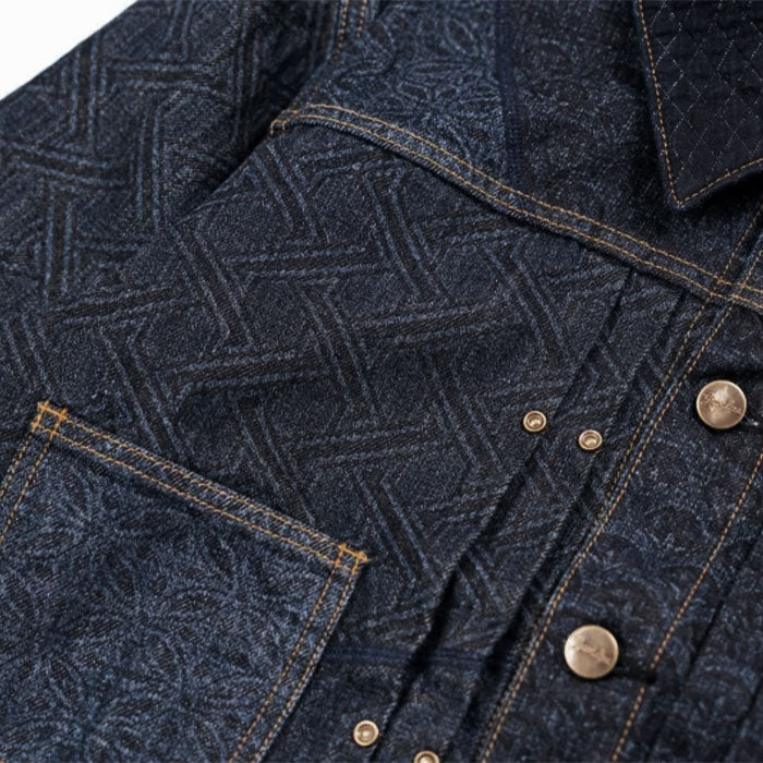 graphzero(グラフゼロ) 10oz エンボスデニム パッチワークジャケット 天然藍 ロープ染色 [GZ-ENGJ-0802] 岡山 倉敷 児島 ジーンズ デニム ブランド