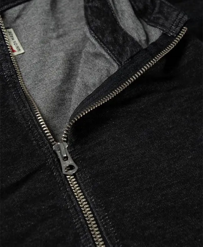 graphzero Salvage Hoodie - Light Ounce Stretch Denim - Black [GZ-FMSP-0802-BK] Okayama Kurashiki Kojima Jeans Denim Brand (Copy)