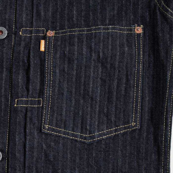 graphzero(グラフゼロ) 1st 大戦モデル デニムジャケット 針抜き ヘリンボーン 16オンス セルビッチデニム メンズ レディース 男女兼用 [GZ-GJ1ST-0310-HB]