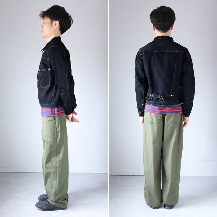 graphzero 1st Great War Model Denim Jacket Black Right Twill 15oz Selvedge Denim Men Women Unisex [GZ-GJ1ST-0601BK]